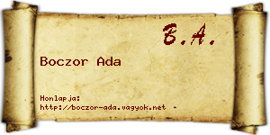 Boczor Ada névjegykártya